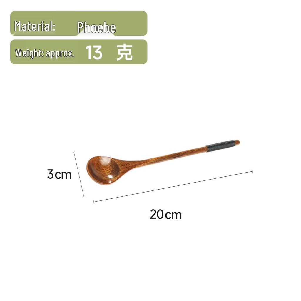 Camphor & Birch Wood Long-Handled Soup & Condiment Spoon Set
