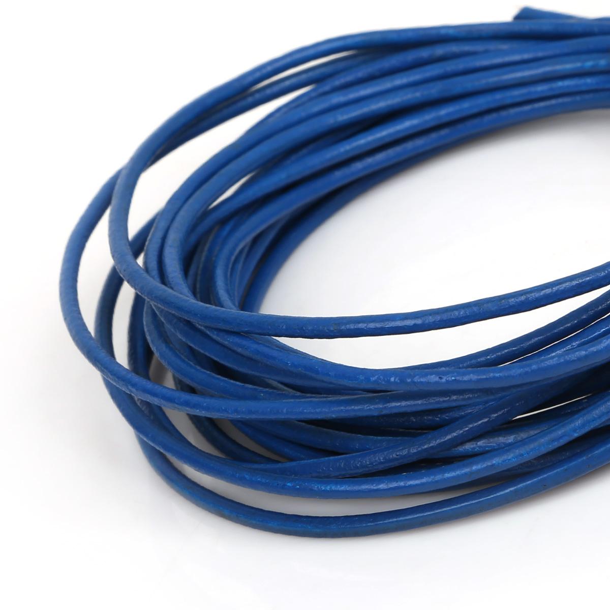 

Натуральная круглая кожаная нить для изготовления браслетов, ювелирных изделий, DIY, шнур, шнур 2mm 5M синий
