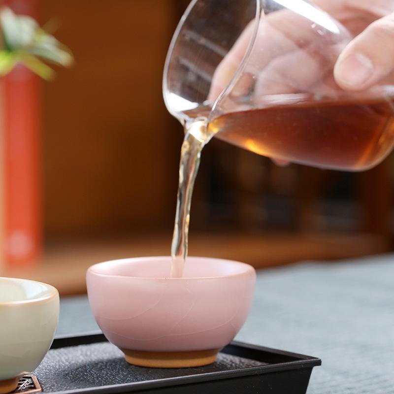 Janpanese Ru Kiln Ceramic Teacup Handmade Personal Meditation Cup Household Tea Bowl Kung Fu Tea Set Drinkware Accessories New
