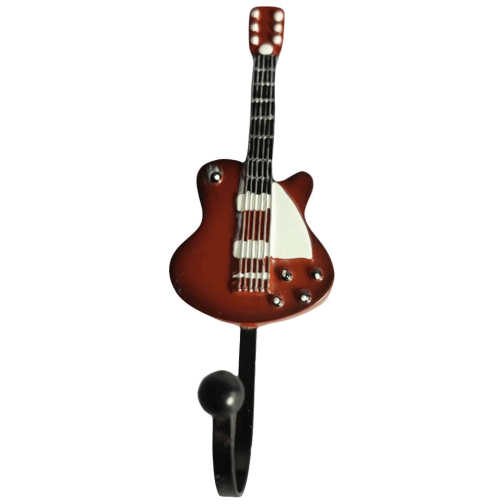 Väggmonterade Gitarrformade Krokar Vintage Stil Kraftig Personlighetskrok Metall Harts Rostbeständig Gitarrhängare