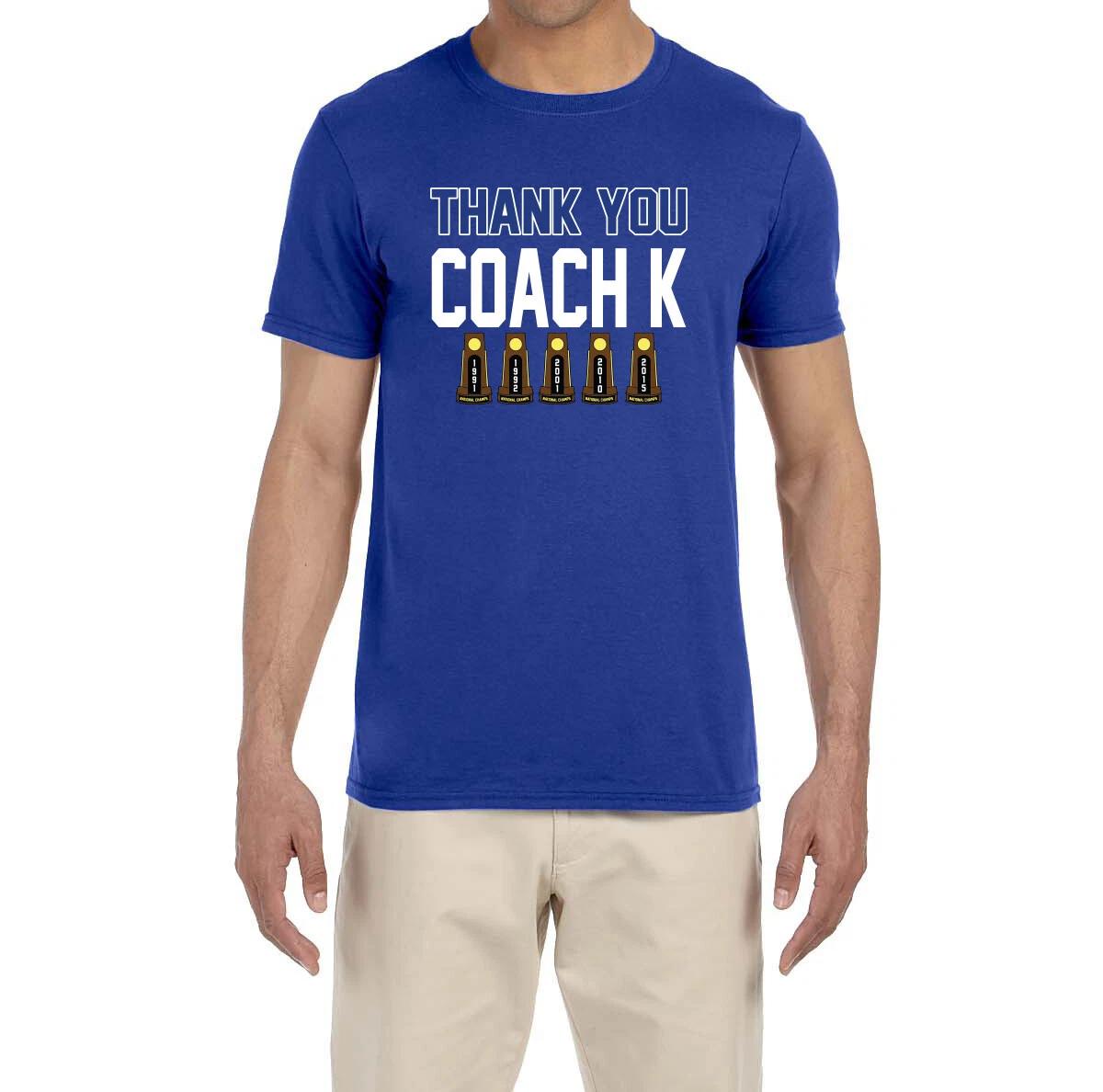Duke Thank You Coach K Mike Krzyzewski T-Shirt XS