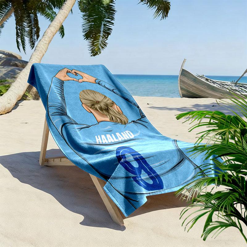 Erling Haaland Force Beach Towel, Large Soft Quick Dry Towel for Beach Camping Swimming