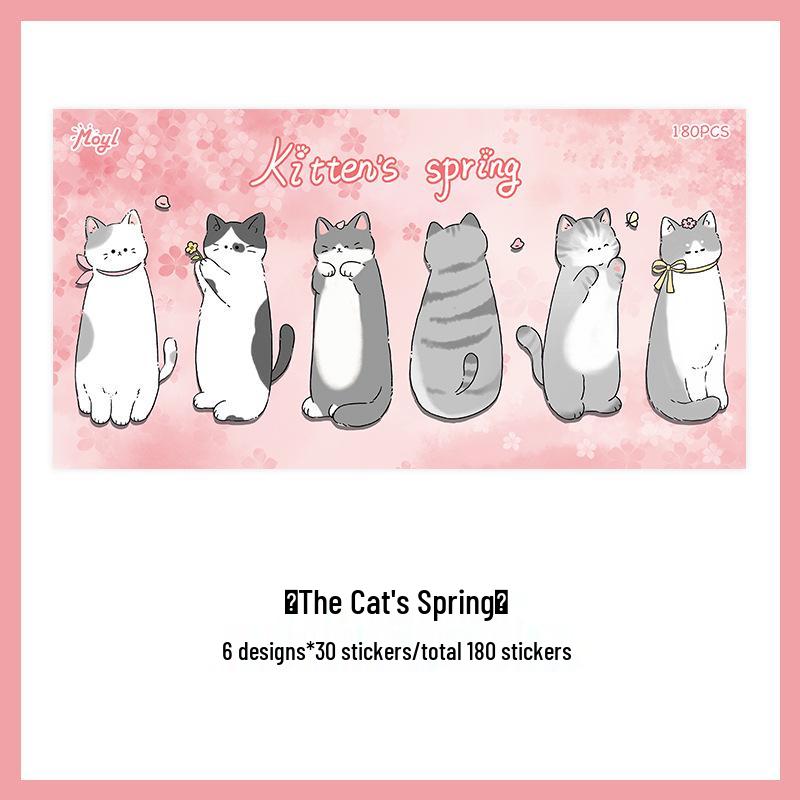 Cute Cat Sticky Notes & Bookmarks: Cartoon Index Markers, Student Classification Tabs, Reusable DIY Stickers