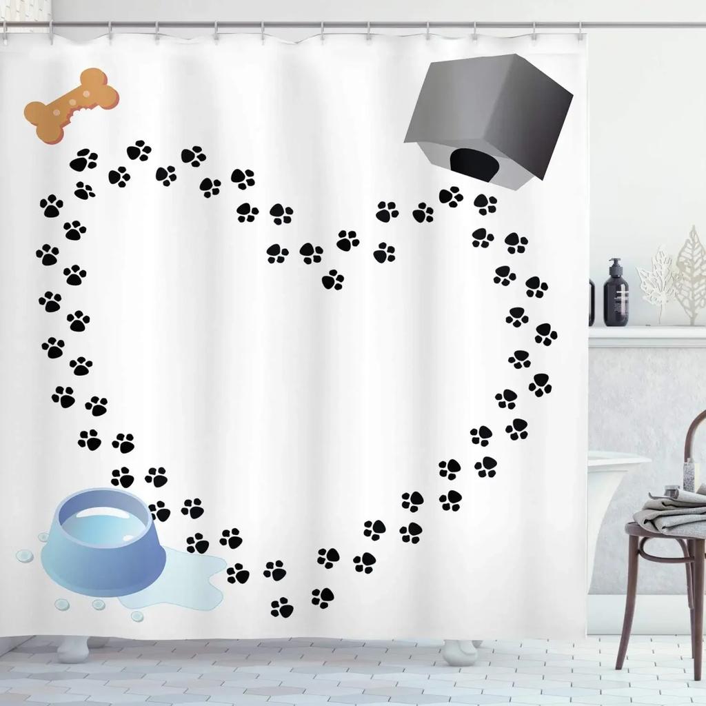Funny Cartoon Shower Curtains Cute Colorful Birds Fence Flower Plant Leaves Kids Bath Curtain Modern Children Bathroom Decor Set