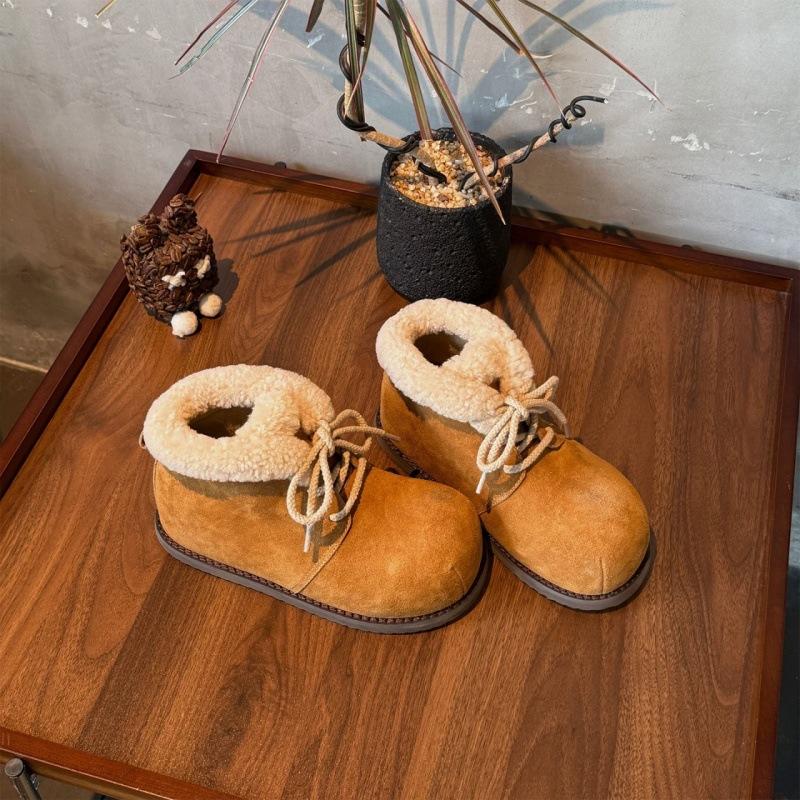 Ugly cute Kapibalane heightening fur integrated big head snow boots women's 2025 winter velvet Northeast cotton shoes