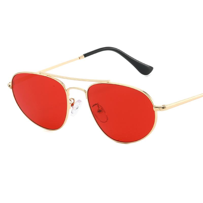 

2026 New Classic Aviator Sunglasses Men Metal Frame Red Lens Sunglasses Women Outdoor Driving Visor Punk Sunglasses UV400