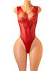 Women'S Sexy Lingerie Fishnet Hollow Out Bodysuit Sexy U Neck Floral Teddy Stretchy See Through Bodycon Club Party Date Wear