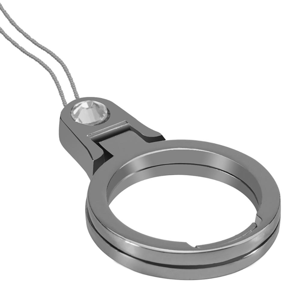 Universal 2 in 1 Cell Phone Holder and Lanyard Finger Ring Strap Band Metal Stand