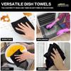 380gsm Thick Microfiber Waffle Weave Dish Drying Cloth Household Kitchen Glass Cleaning Cloth Tea Towels Set 13"x13" 6 Pack
