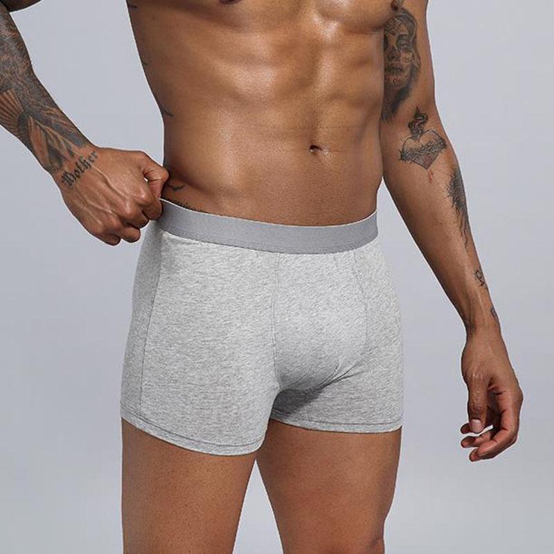 Men Underwear Cotton Boxershorts Graphene Antibacterial Boxers Mid Waist Solid Color Male Panties Breathable Boxers