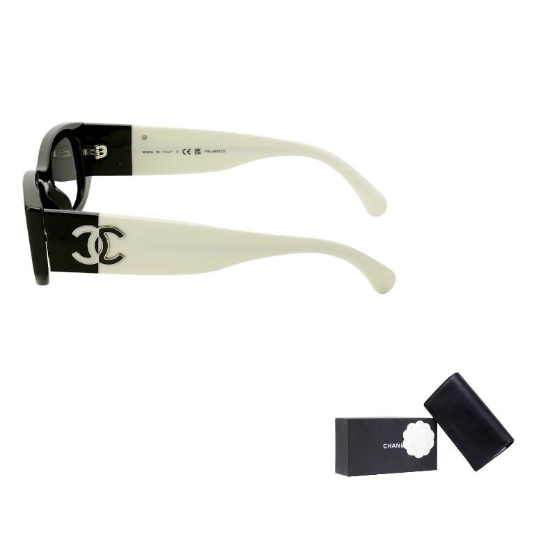 Chanel Temple Logo Logo Irregular Sunglasses Men and Women Same Style Couple Model Black