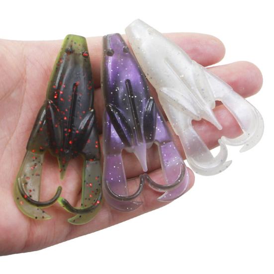 3Pcs 7.5CM/7.8G Floating Soft Frog Lure with Rattling Sound Topwater Bionic Artificial Frog Bait Saltwater Freshwater Snakehead Trout Fishing