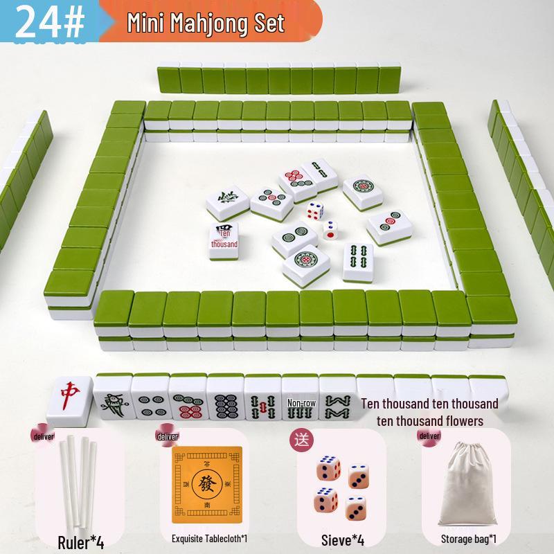 Compact Hand-Rubbed Mini Mahjong Set for Travel & Outdoor Use