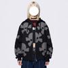 Übergroßer Kapuzen-Reißverschluss-Sweatshirt Mit Totenkopf-Print Streetwear Lockerer Schnitt Damen Herbst Winter