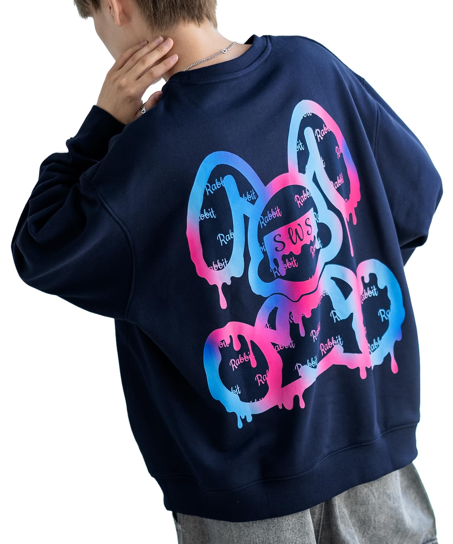 

[IMPROVES] [SIDEWAYSTANCE] Gradient Drip Rabbit Fleece Sweatshirt