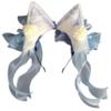 Sweet Students Woman Cat Ear Hairband with Flower&Bowknot Gorgeous Cat Ear Headbands Chinese Style Hanfu Hair Hoop