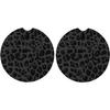 Leopard Spots Auto ert Coaster, Vivid Cheetah Skin 2.8 Inch Auto Car Cup Holder Coasters Rubber Anti-Slip Drink Car Cup Mat, Black Gray Cute Car