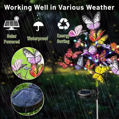 Solar LED Butterfly Lawn Lights Outdoor Landscape Lights Perfect for Christmas Valentine's Day Garden Villa Party Decoration