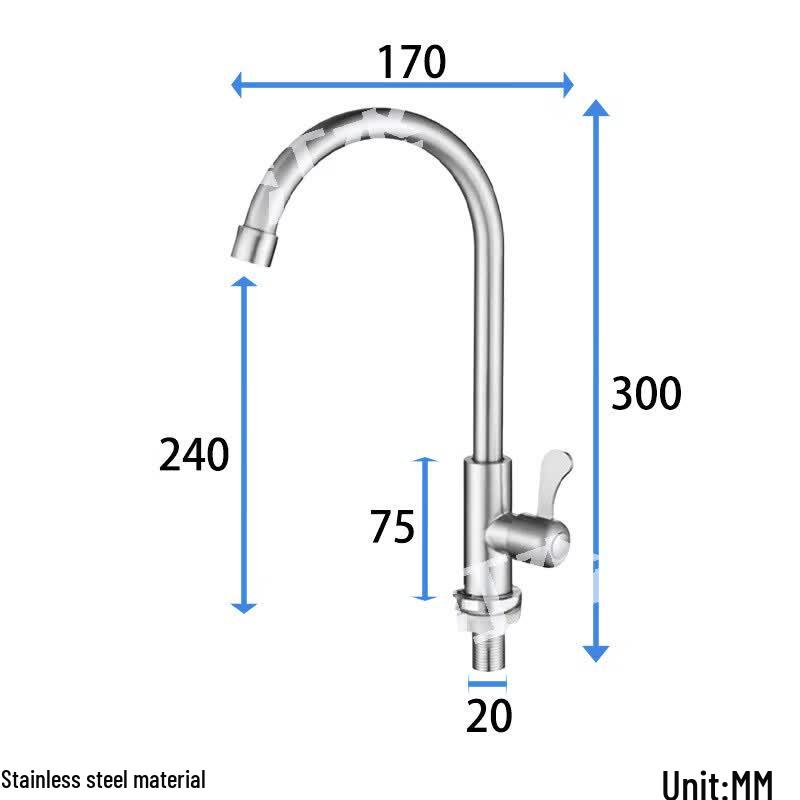 Nashida Stainless Steel Single Cold Kitchen Faucet