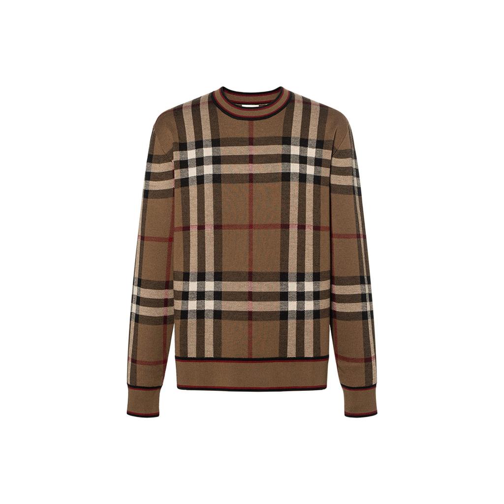 Burberry Men Naylor Check Sweater Brown 80366031