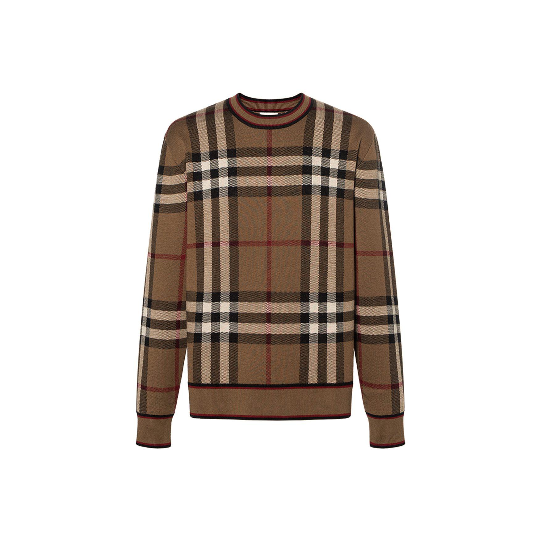 Burberry Men Naylor Check Sweater Brown