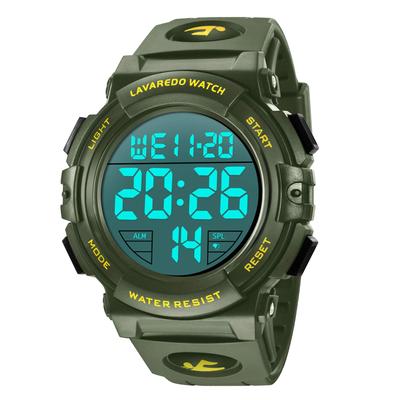 Digital wasserdicht bis 50 Tage LED wasserdicht Sport-Bedienungsanleitung enthalten Herrenuhr, Meter, Datum, Woche, Alarm, Display,