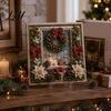 Handmade Poke Art Kit 3D Christmas Fabric Kit DIY Punch Needle Embroidery Set Painting Set Holiday No-Sew Crafts Projects for Adults and Beginner