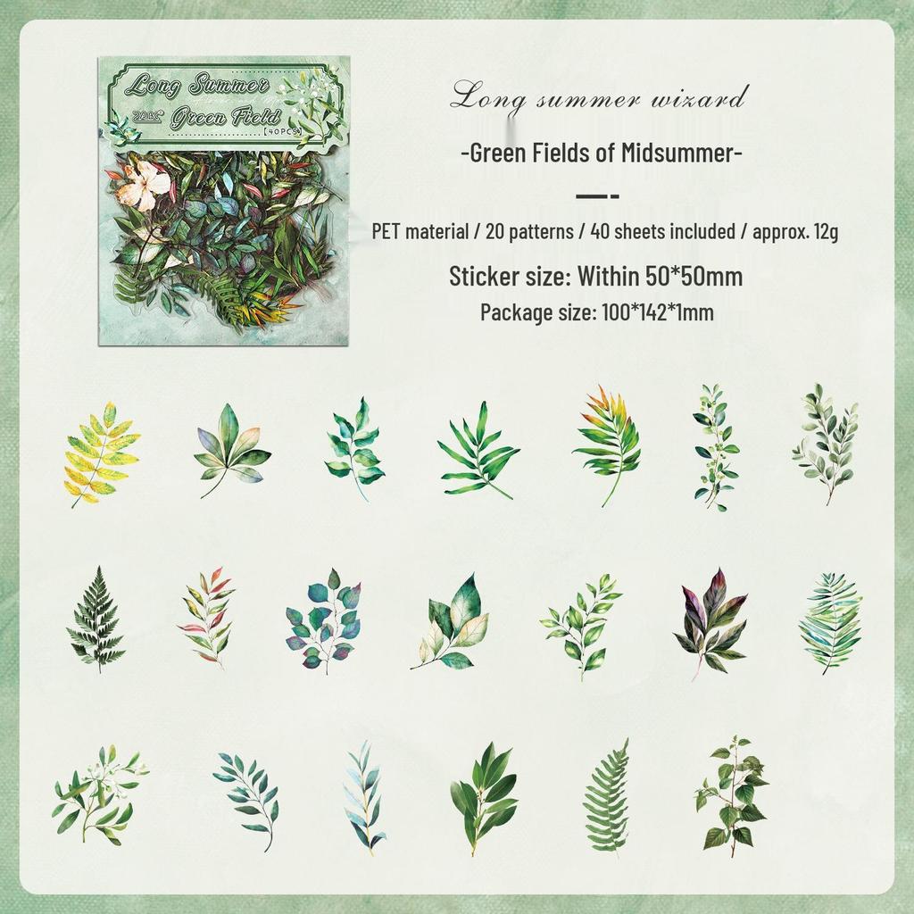ZABC Cross the Flowers Dream Series Sticker Pack: 8 Styles of Plant & Flower Stickers for Journals and DIY Decor.