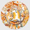 50 Cute Orange Cat Graffiti Stickers for Decor: Perfect for Phone Cases, Water Bottles, and Suitcases.