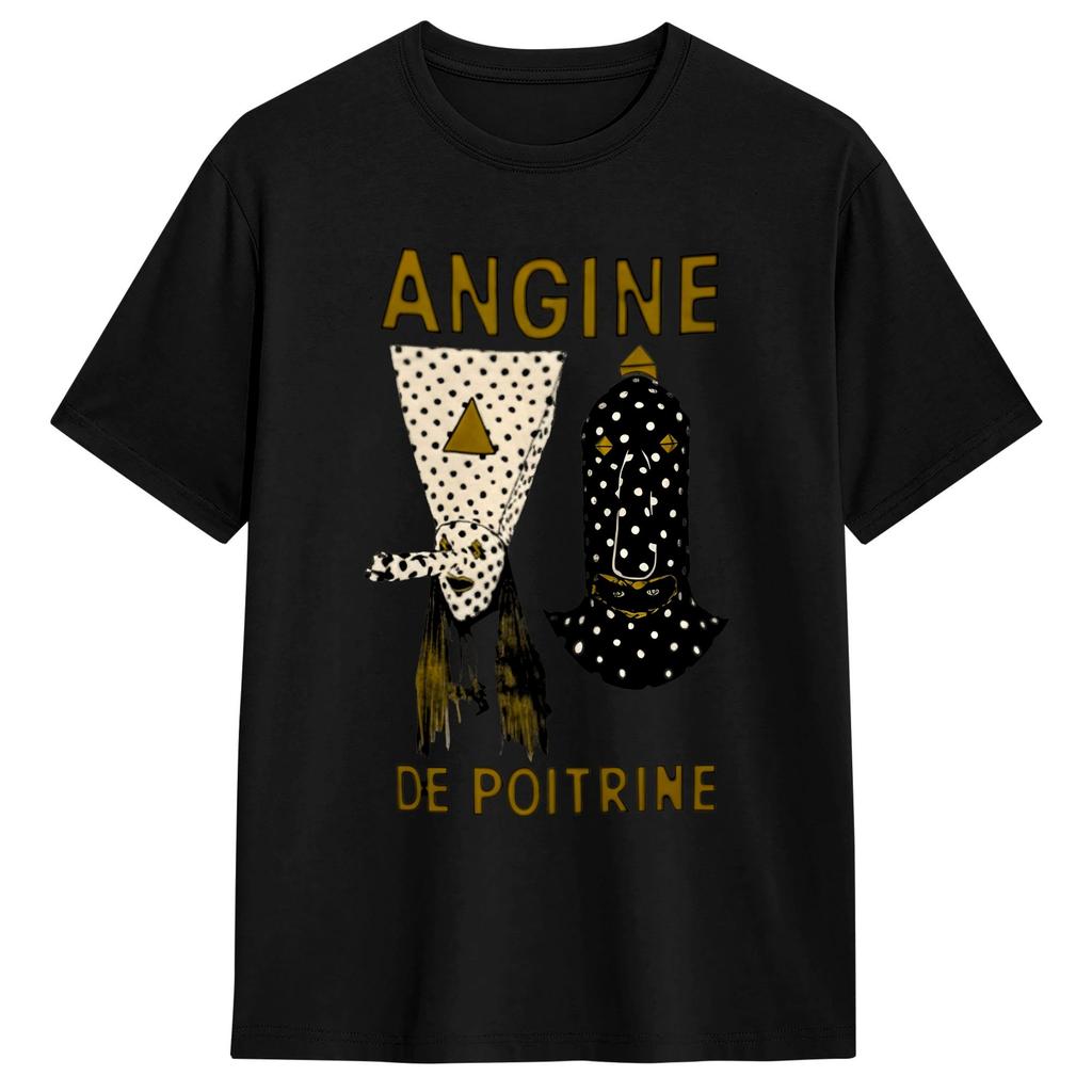 Casual Angine De Poitrine TShirt for Unisex Round Collar Pure Cotton T Shirt  Short Sleeve Tees Gift Idea Clothes