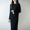 Women Sweater Dress 100% Wool MODERN NEW SAGA O-neck Knit Long Pullover Winter Jumpers Wool Long Dress Female