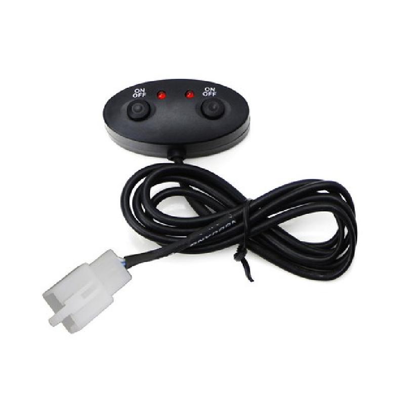 12V Push Button Dual Switch W/ LED Indicator Lights and 3-Prong Adapter/Pigtails