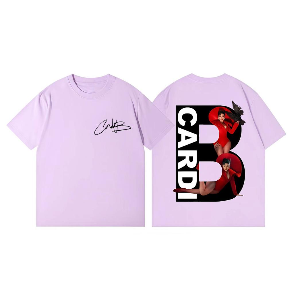 Rapper Cardi B Album Merch Tshirts Harajuku Hip Hop Pop Music Short Sleeve Tshirt Unisex Women Casual Fashion Oversized T Shirts