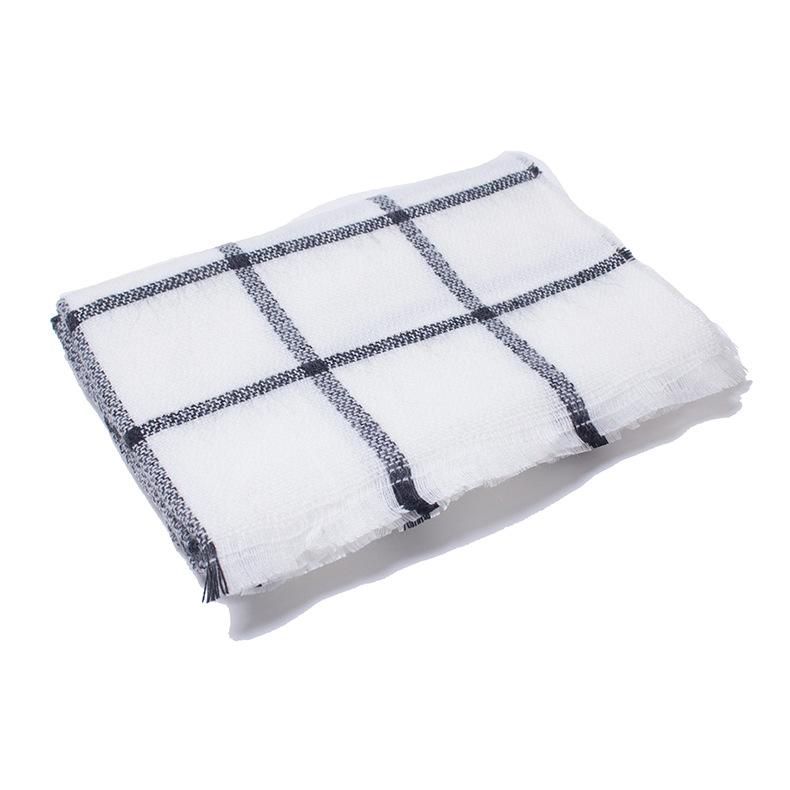 

Женский новый двухсторонний утолщенный универсальный европейский и американский осенне-зимний шарф, шаль с кондиционером 200*65cm белый