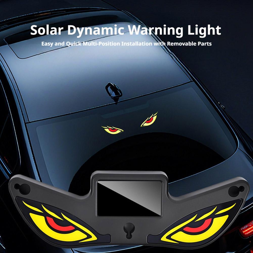 Solar Car Window Devil Eyes Driving Warning Strobe Lights LED Ambient Lights Windshield LED Demon Eyes Car Lights Accessories