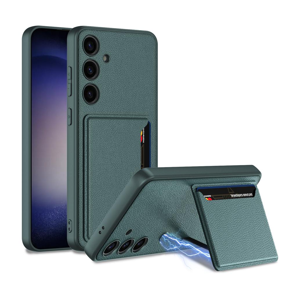 Leather Wallet Magnetic Bracket Cover For Samsung Galaxy S24 Ultra Plus 5G Phone Case Camera Protection Shockproof Coque Fundas