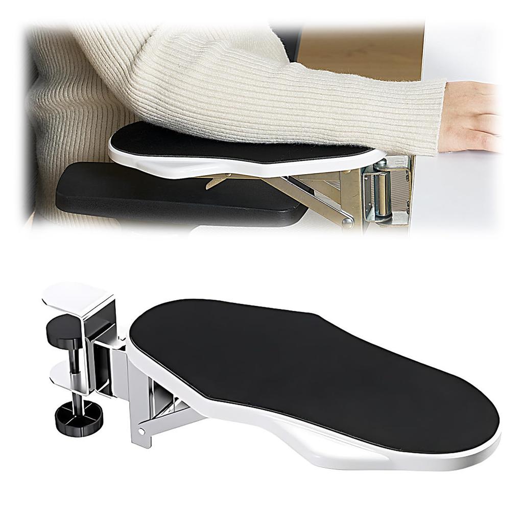 BESSTER Schreibtisch Handgelenk Armlehne Drehung Kein Bohren Ermüdung Einfach Ergonomischer Schreibtisch Schreibtischverlängerung für Schreibtisch oder Weiß Drehbar Armlehne, Armlehne, Ablage, Kissen,