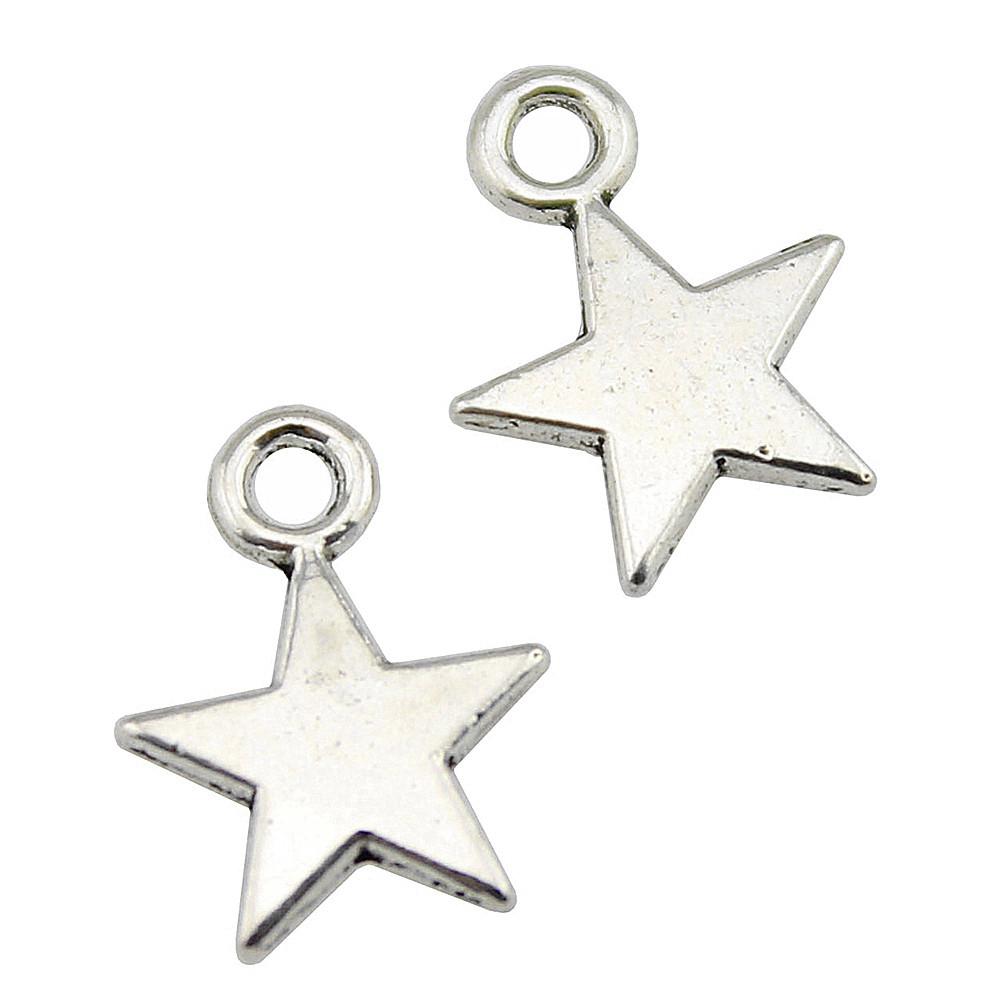 Five-Pointed Star Charms Multi Color Alloy Plain Pendants For Celestial Themed Jewelry