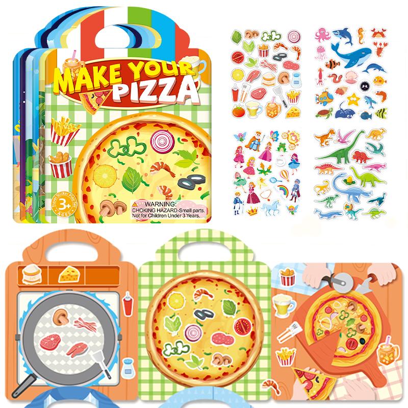 Kids 3Pcs Reusable Jelly Sticker Book Ocean Animal Cartoon Diy Paste Educational Toy Gift