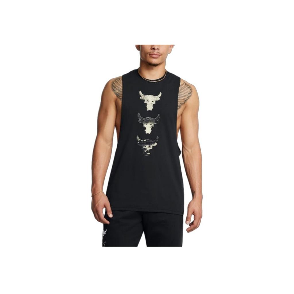 Under Armour Project Rock Comfortable Soft Crew Neck Tank Top Men Tops Black 1386912-001