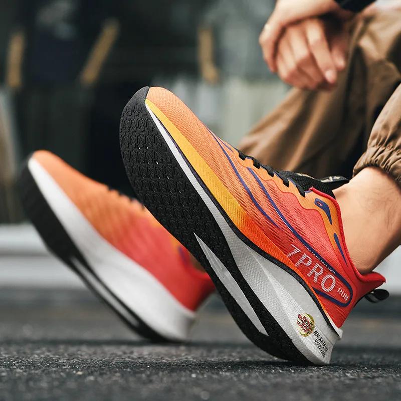 New Male Trainers Marathon Full Palm Carbon Plate Sports Running Shoes Men Breathable Lightweight Women Comfortable Sneakers