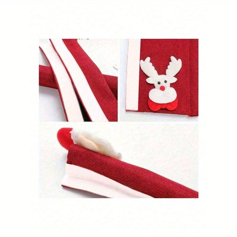 Christmas Oven Handle And Refrigerator Handle Covers, Santa Claus And Reindeer Plush Decorative Covers - Kitchen Holiday Decoration