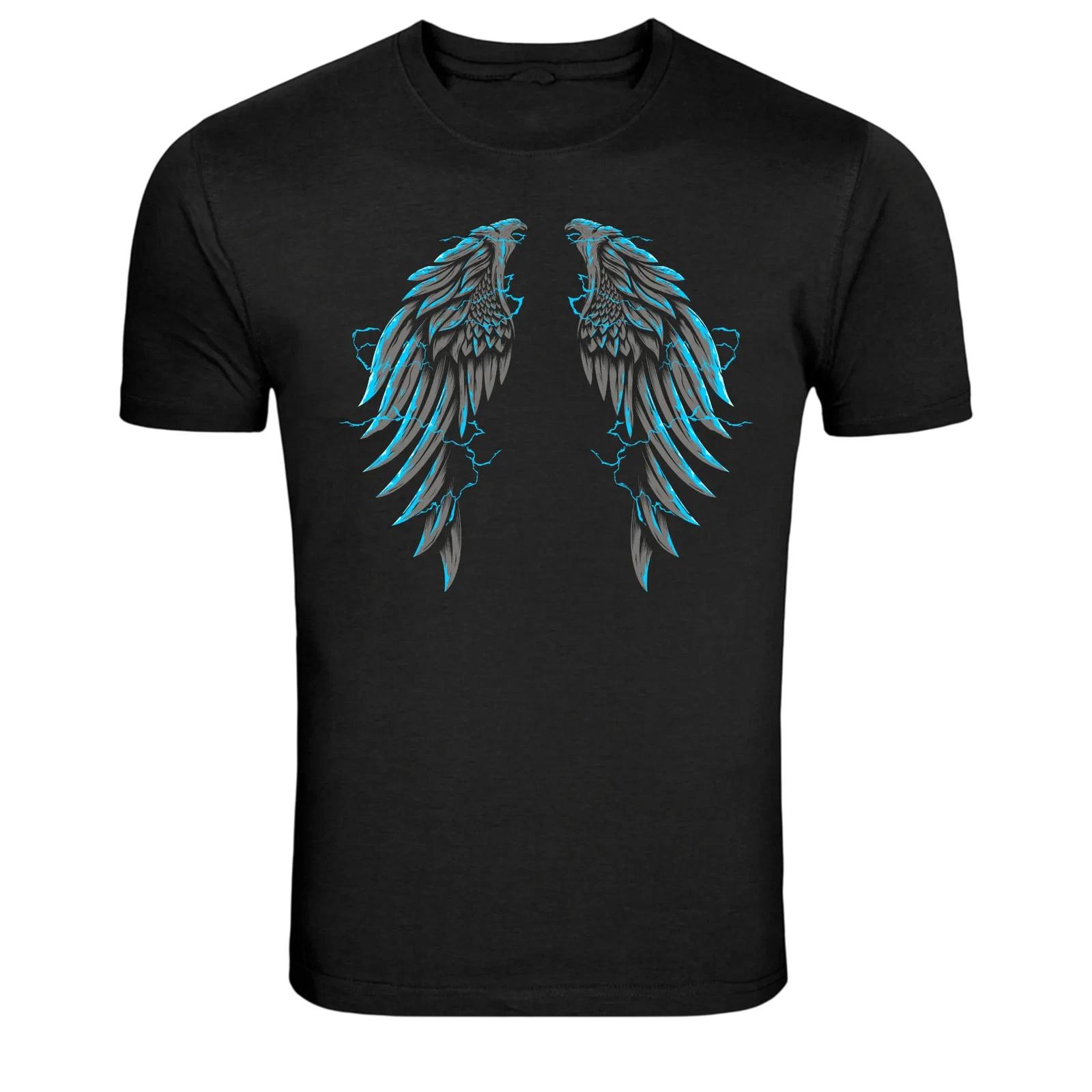 Electric Angel Wings Lightning Graphic T-Shirt L