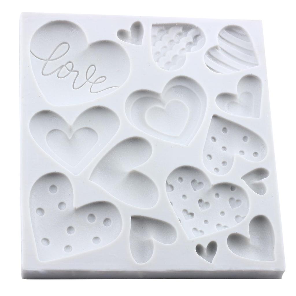 Heart Silicone Molds Love You XOXO Letter Kiss Rose Fondant Mold Cake Decorating Tools Cupcake Topper Candy Resin Clay Chocolate Gumpaste Mold