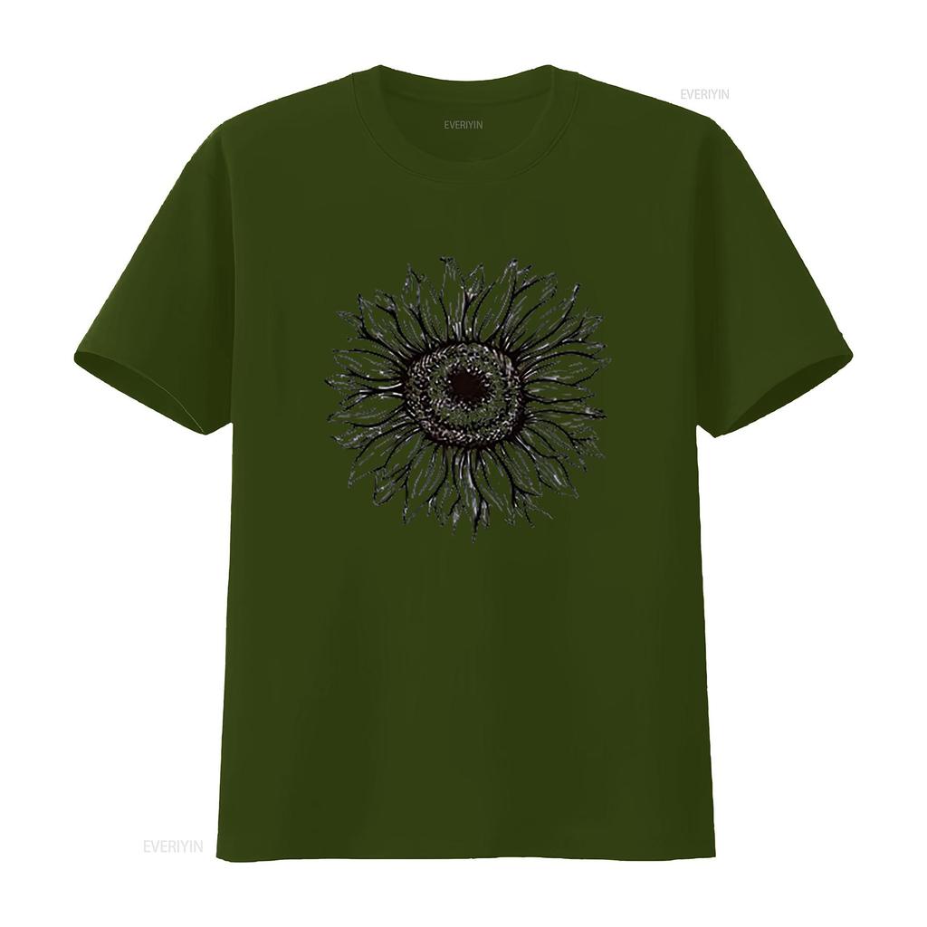 Women s T Shirt  Sunflower Loose Summer Tops White 2X Large vintage Washed homme streetwear Unisex Top For Everyday Wear