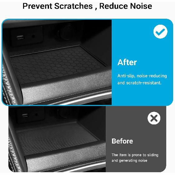 Center Console Tray Liner Compatible with Subaru 2019-2024 Forester Accessories Silicone Material Center Console Liner Protective Pad