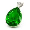 Natural Certified Green Topaz 100 Ct 925 Sterling Silver Huge Size Pear Pendant AI-39-NS