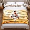 Jude Bellingham Printed Flannel Blanket Custom Name Text Soft Warm Throw For Bedroom Holiday Gift