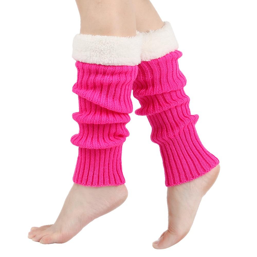 Christmas Knitted Leg Cover Candy Color Leg Warmer Stacked Christmas Leg Sleeve Thickened Foot Cover Strap Leg Socks Girls