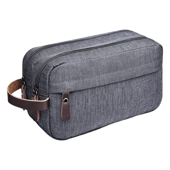 

Унисекс Дорожная косметичка Водостойкая Портативная Большая вместимость Множество отделений Дорожная сумка для бритья Сумка для хранения косметики для кемпинга темно-серого